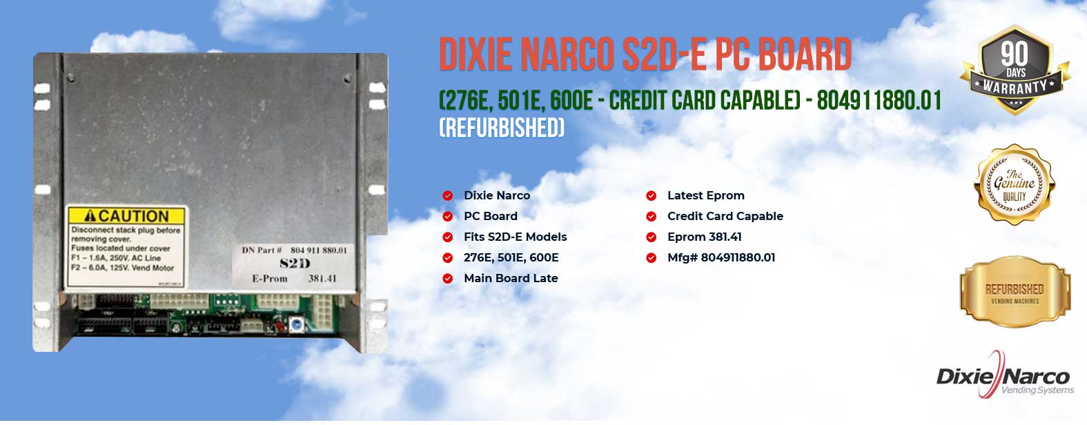 Dixie Narco S2D-E PC Board
