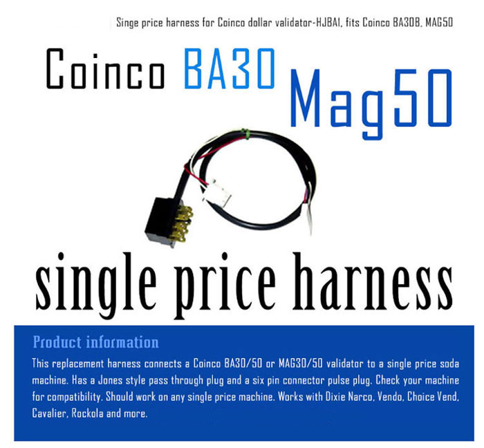 Adapter harness for Coinco BA30/Mag50 bill validators