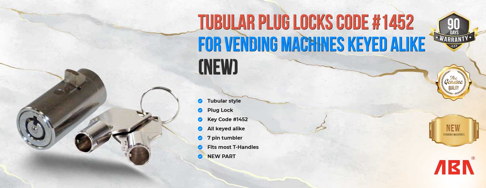 Tubular Plug locks for vending machines keyed alike