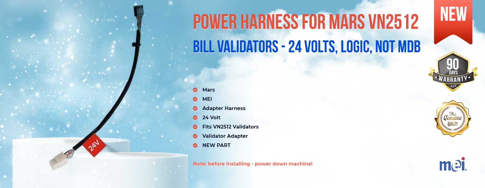 Adapter harness for Mars VN2512 bill validators